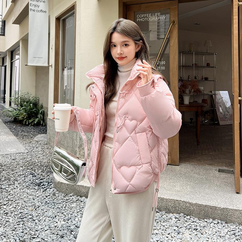 Fashion Short Cotton-Padded Coat for Women Autumn and Winter New 2024 Korean Style Solid Color with Match Cotton Coat Jacket Thickened Padded Jacket Outer Wear 8
