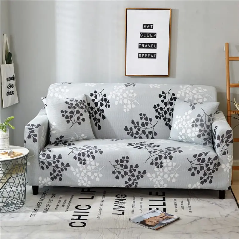 Floral Print Sofa Cover, 1 Count Sofa Slipcover with 1 Count Pillowcase, Sofa Protector for Home Living Room, Home Decor, Couch Cover 0