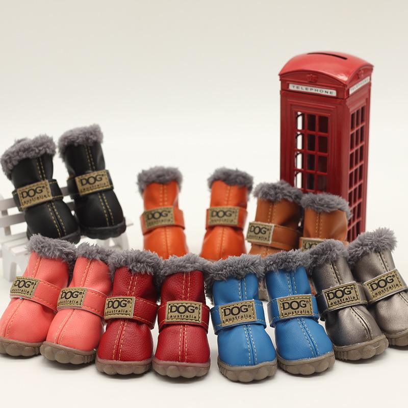 Product Introduction of Dog Shoes Pet Cotton Shoes Autumn and Winter Teddy Shoes Set of 4 Pomeranian/Bichon Frise Puppy Dog Winter Snow Boots 3