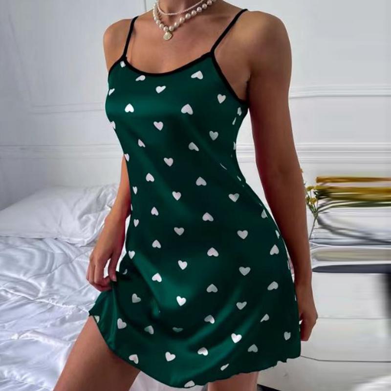 lmaadaji Women Nightie Heart Print Above Knee Lady Nighty Gown - TikTok ...