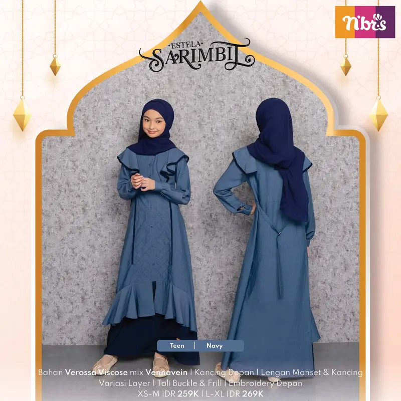 Sarimbit Estela Gamis Muslim Couple Dress Anak Cantik Dan Koko Setelan Dewasa Keluarga Maroon Pendek Baju Wanita Lebaran 6