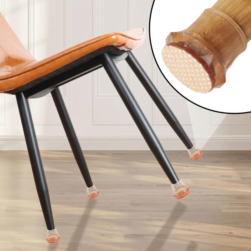 Product Introduction of 4 PCS Thick Anti Slip Silent Table Chair Foot Cover Round Square Transparent Wear Resistant Sofa Leg Protective Covers 23