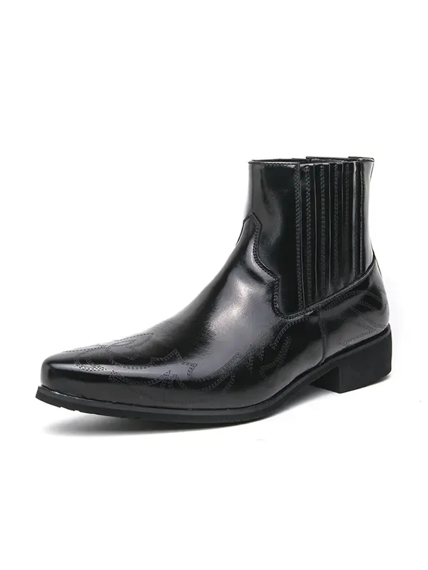 Men's Fashionable Plain Color Short Boots, Casual Comfortable Pointed Toe Ankle Boots for Daily Wear, Fashion Shoes for Party, Daily Clothing Decor, Valentine's Day, Gift 4