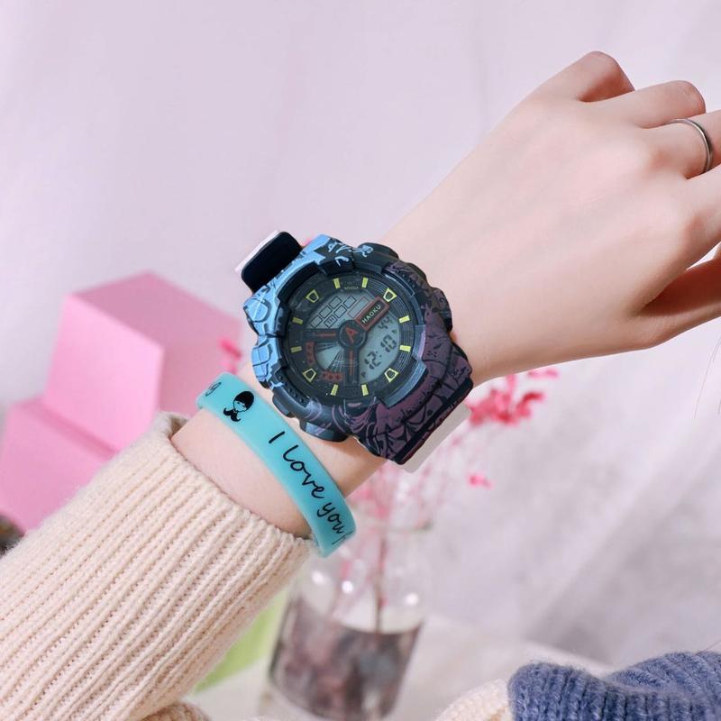 Product Introduction of One piece electronic watch for men and women, luminous sports alarm clock, waterproof, multifunctional, single display, trend 4