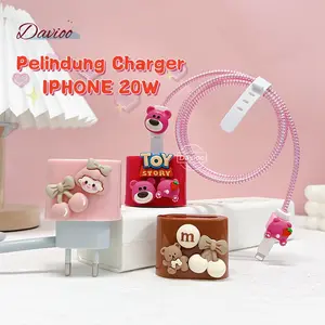 Pelindung Charger For IPHONE 20W | Set 5 Item Paket Cover Pelindung Kepala Charger & Kabel Untuk Charger Original For IPHONE 20W
