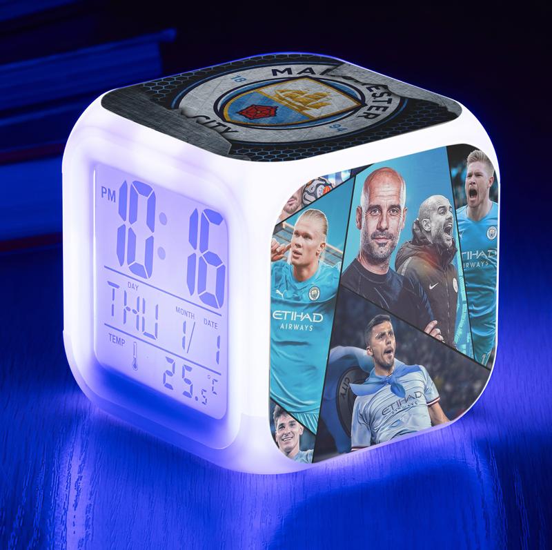 Đồng hồ LED báo thức Manchester City (tặng kèm pin) 0