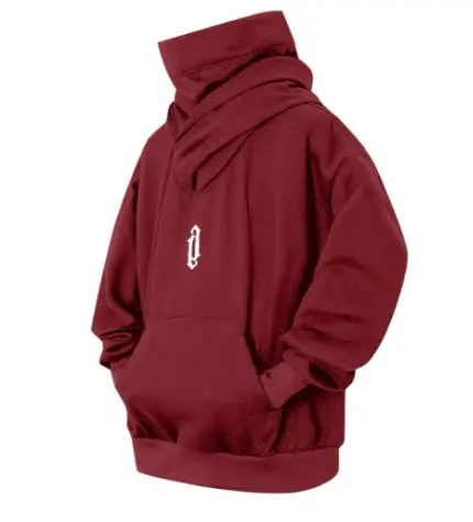 áo hoodie cổ cao ,mũ trùm đầu, áo hoodie ninja họa tiết thêu nổi Menswear Nam Top Dài Tay Ong Loang Nhung áo len Tay Dài Tay Dài áo  hoodie áo hoodie  che mặt áo  cổ rùa Nhung Tăm hoodie  zip 7