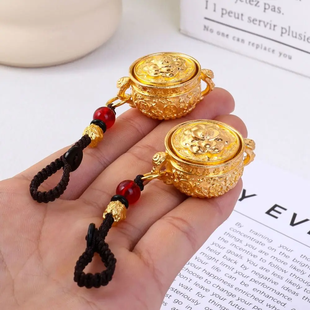 Dây Chuyền Chìa Khóa Cornucopia Cung Hoàng Đạo, Đồng Sáng Tạo, Có Thể Xoay, Mặt Dây Chuyền Phong Cách Trung Quốc Tinh Tế Đồ Thủ Công, Đồng Tiền Xu Đồng Thau, Móc Chìa Khóa Xe Hơi, Unisex