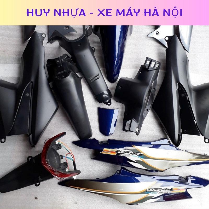 Dàn Áo Wave S100 Cao Cấp 2007-2009 màu Tím Xám - Bộ Vỏ Xe Wave RS 100 Kèm Tem 3 Lớp - Dàn Áo Wave 50cc Nhãn Dán Decal Sticker