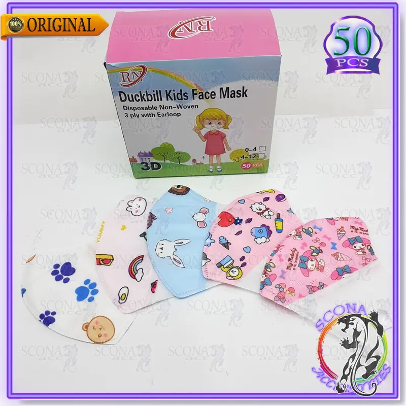 Masker Duckbill Anak Careion - RN Motif 3ply Isi 50pcs 4