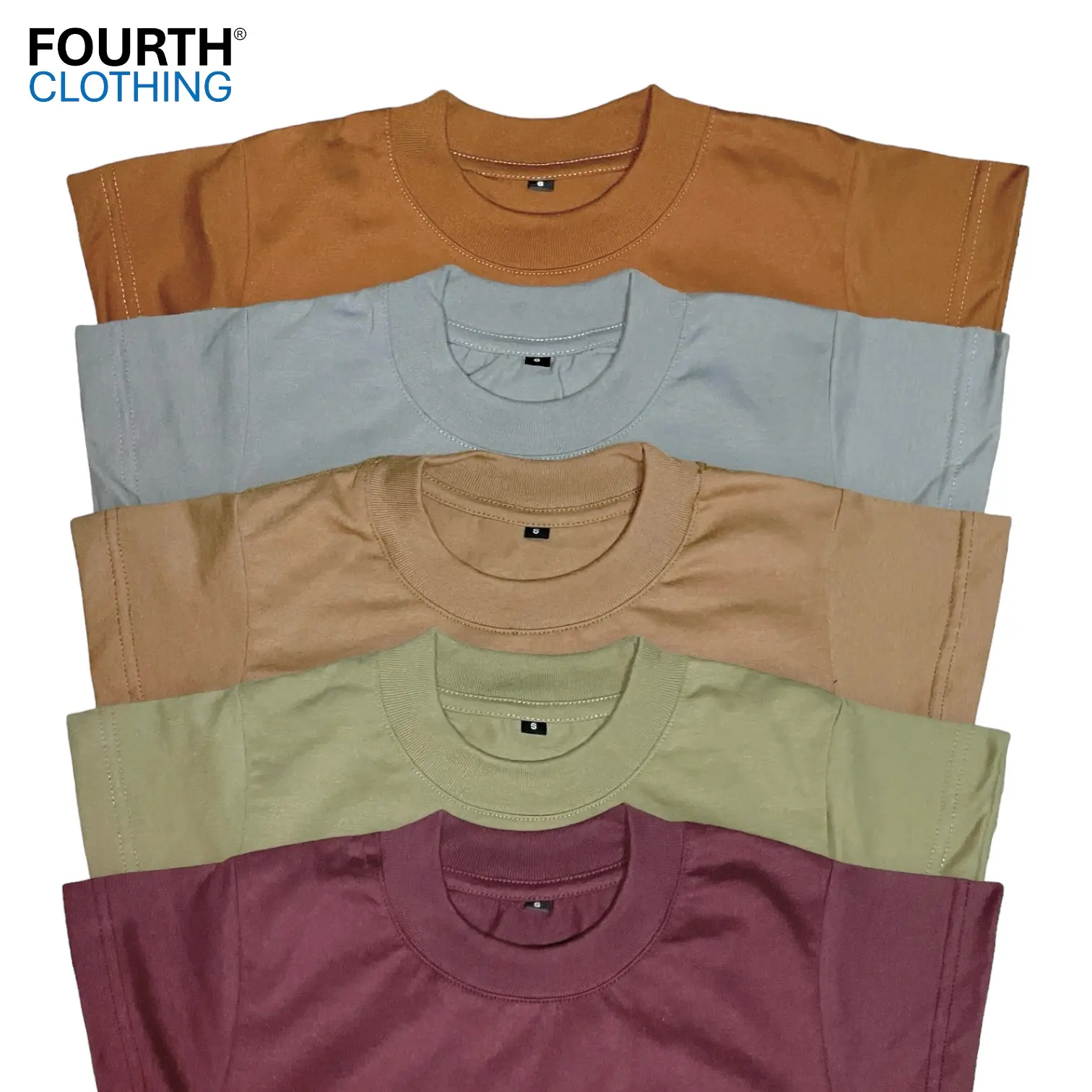 [KIDS] Pro Club Inspired Plain Earth Tone Crew Neck Tees T-shirt Shirt for Kids (CVC Cotton)