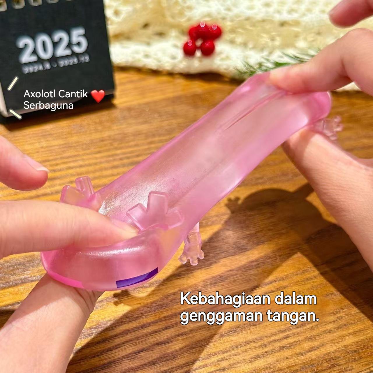 Mainan remas berbentuk salamander Amerika/mainan penghilang stres/hadiah mainan maltosa lembut dan kenyal