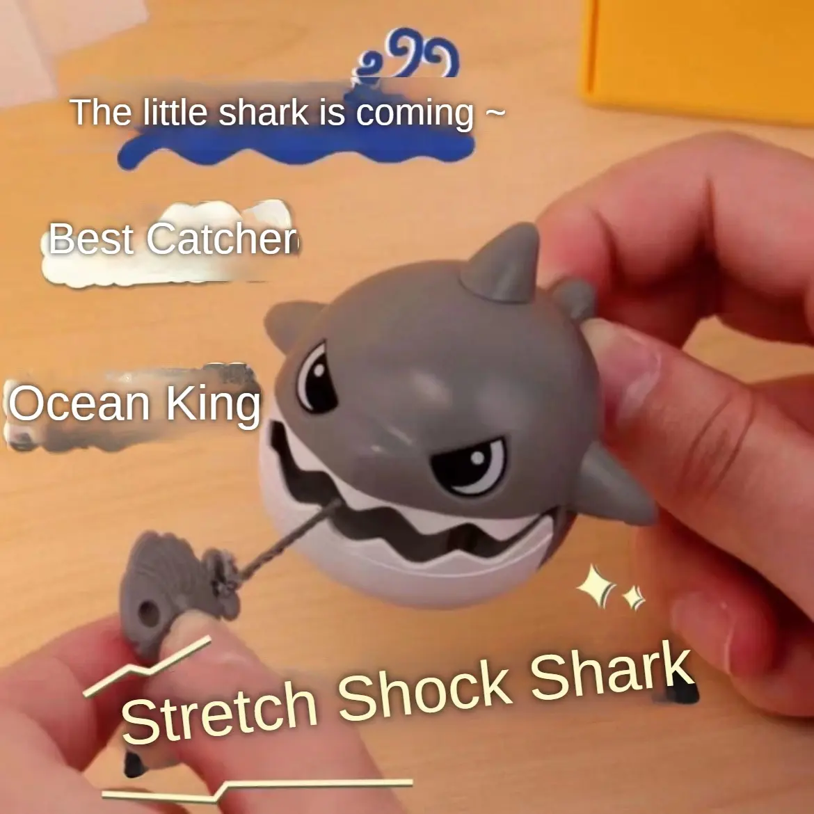 Cute Cartoon Shark Keychain with Pull Rope for Funny Friends