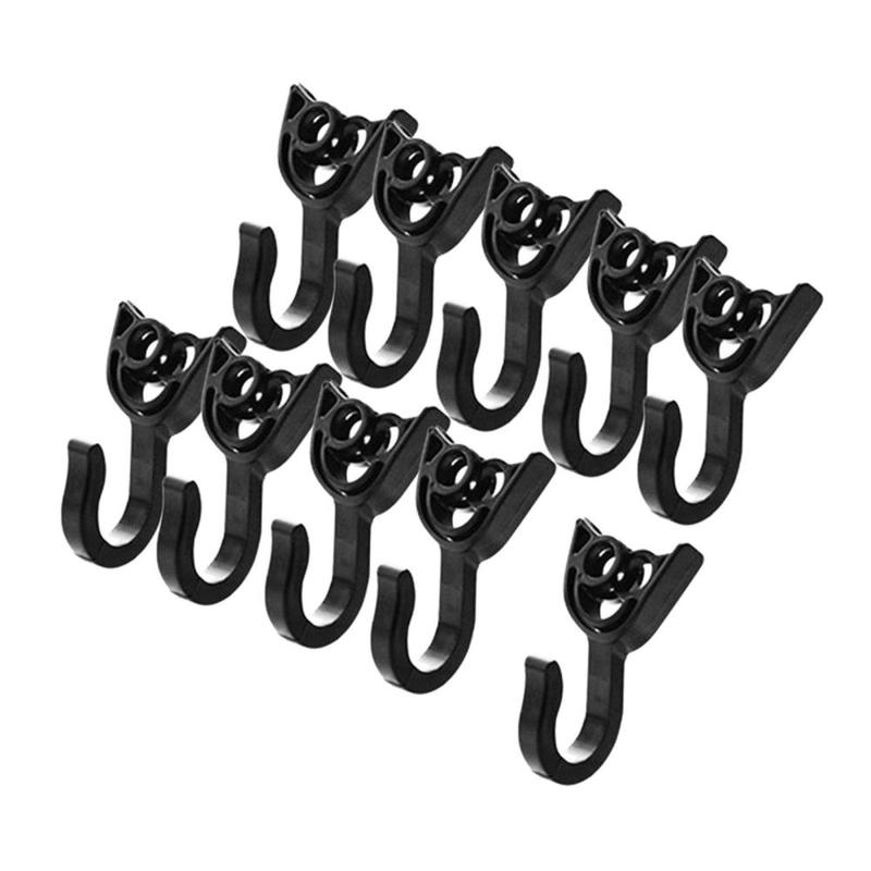 Set of 10 Plastic Hook Lights Tablecloth Clips Clips Indoor Outdoor Black 1