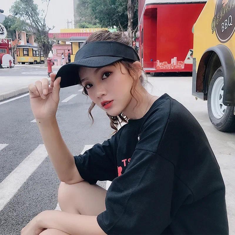 Tennis Caps Unisex Men Women Summer Sun Hat Solid Color Breathable Sun Protection Outdoor Fishing Cycling Running Visor Caps 2