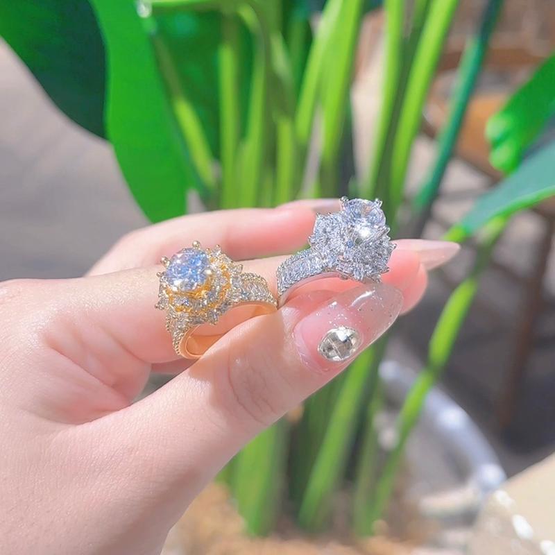 Nhẫn Nữ Hoàng Kiểu Dáng Hoa Tuyết 8 Cánh Phụ Kiện Trang Sức KIMXOAN Lớp Phủ 4 Lớp Hỗ Trợ Giữ Màu Sản Phẩm Có Đủ Cỡ Ni Tay Đeo Tay