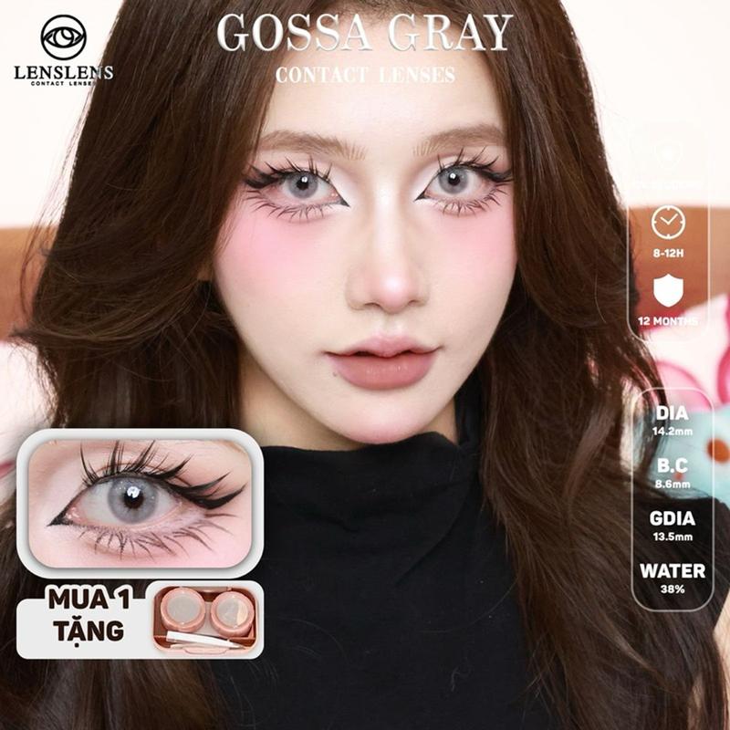 Lens Mắt Kính Áp Tròng Xám Tây Sáng Vân Tuyết Gossa Gray _14.2mm