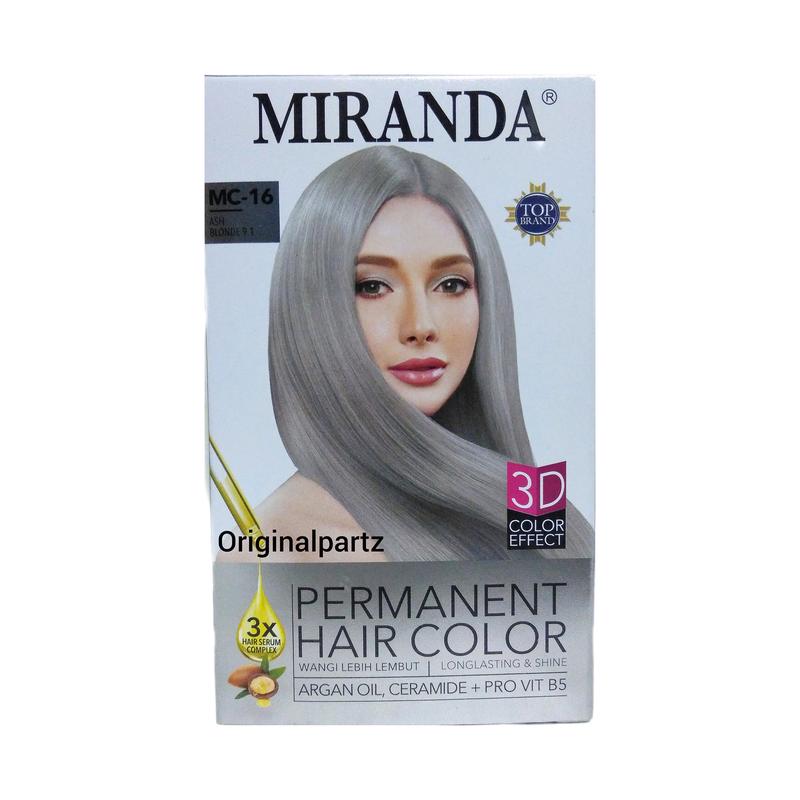 MIRANDA Hair Color Cat Rambut Abu Pewarna Rambut Ash Grey Blonde MC-16 4
