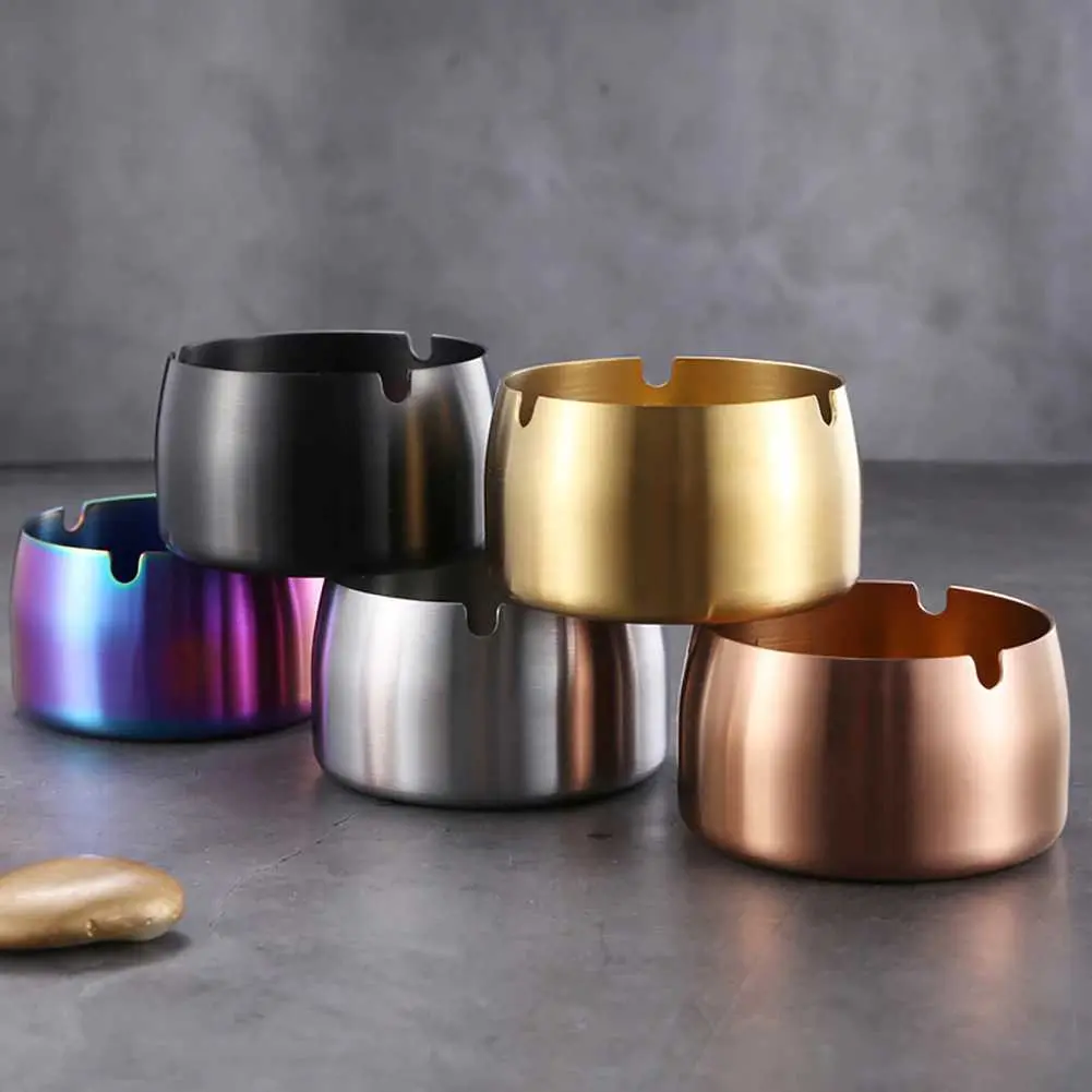 [COD] Asbak Tempat Abu Stainless Steel Tebal Bentuk Unik Modern Minimalis Diameter Atas 9.5 cm Tinggi 5 cm