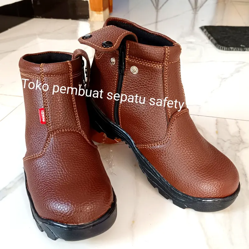Sepatu safety king skn ujung besi kulit sapi asli model resleting terlaris keselamatan kerja pabrik pom bengkel lapangan proyek berkualitas tahan api paku kuat tahan lama sepatu safety resleting sepatu safety pria king wanita Shoes Boots 3