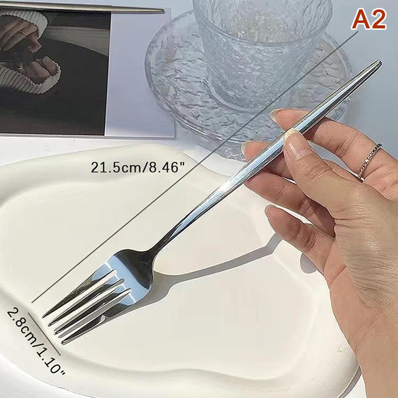 Product Introduction of Stainless Steel Round Spoon Fork Net Red Golden Dinner Long Handle Stirring Dessert Spoons For Kitchen Accessories Gadgets 25
