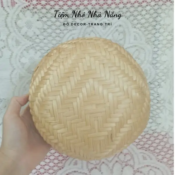 Thúng tre mini trang trí decor, rổ tre hun khói đựng đồ ăn, chụp ảnh size 20cm, 25cm, 30cm Giỏ 5