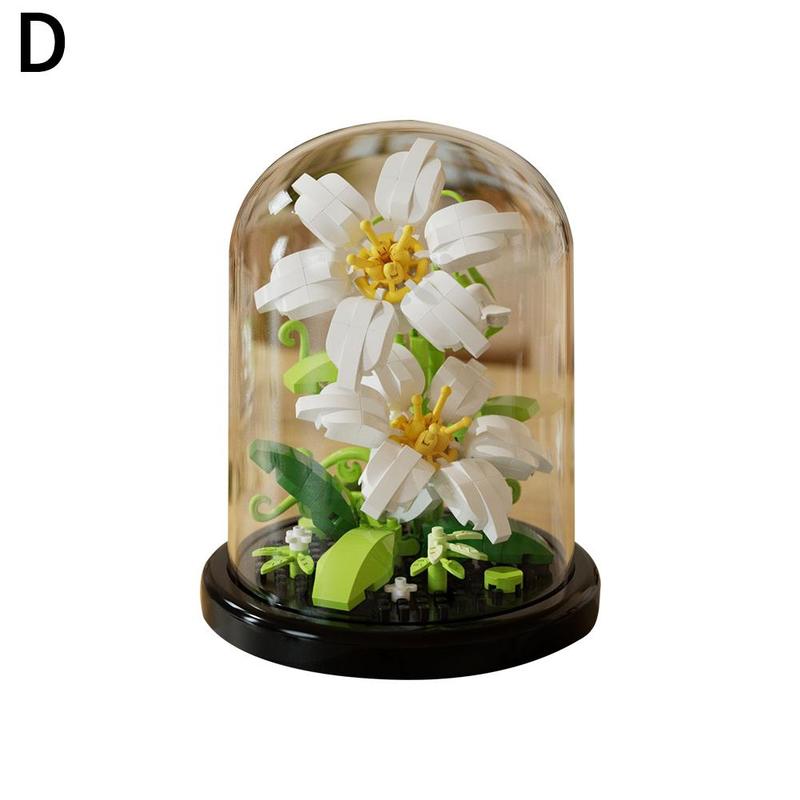 Product Introduction of 1 Set Plastic Building Blocks Flower Box Immortal Flowers Blocks Assembly Simulated Compatible F1N6 35