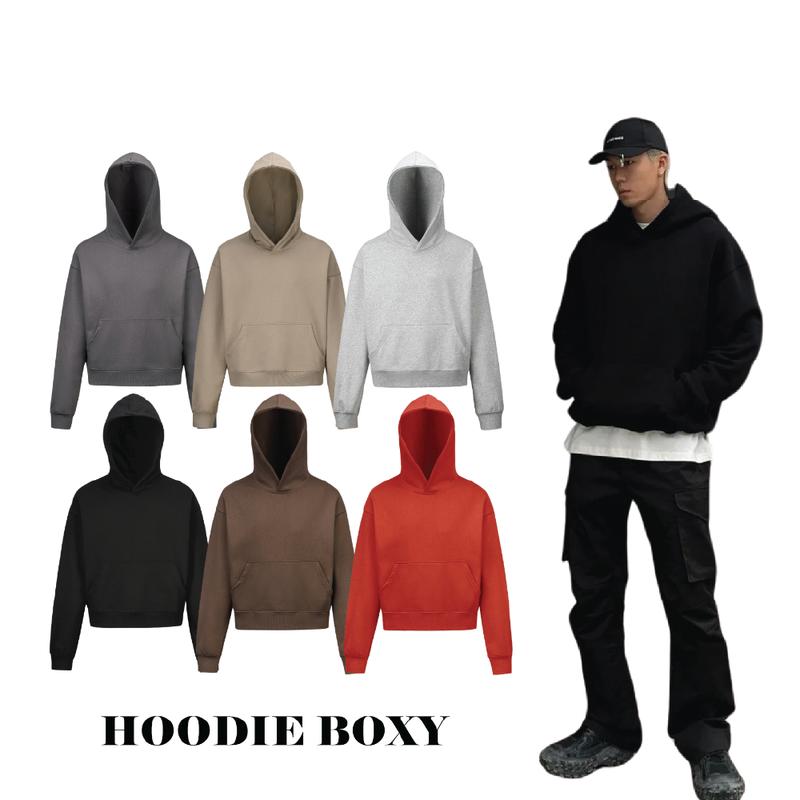 Hoodie boxy trơn GOPYA Local Brand - Form croptop nam nữ basic- Chất liệu nỉ bông ngoại - Chống nắng tốt -  GOPYA CHUI Menswear Áo