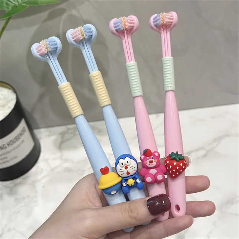 Bàn Chải Đánh Răng Trẻ Em, Thiết Kế Hình Chữ U Ba Mặt Hoạt Hình, Lông Bàn Chải Mềm 3D, Làm Sạch Hiệu Quả, Thích Hợp Để Chống Sâu Răng, Bàn Chải Khe Hở 0