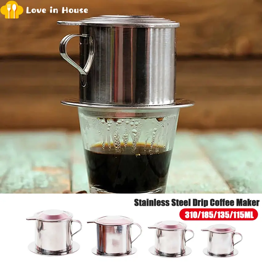 Set Penapis Kopi Vietnam, juga dikenali sebagai Pembuat Kopi Vietnam, dengan Sisipan Graviti, Tersedia dalam Pelbagai Saiz dan Kuantiti