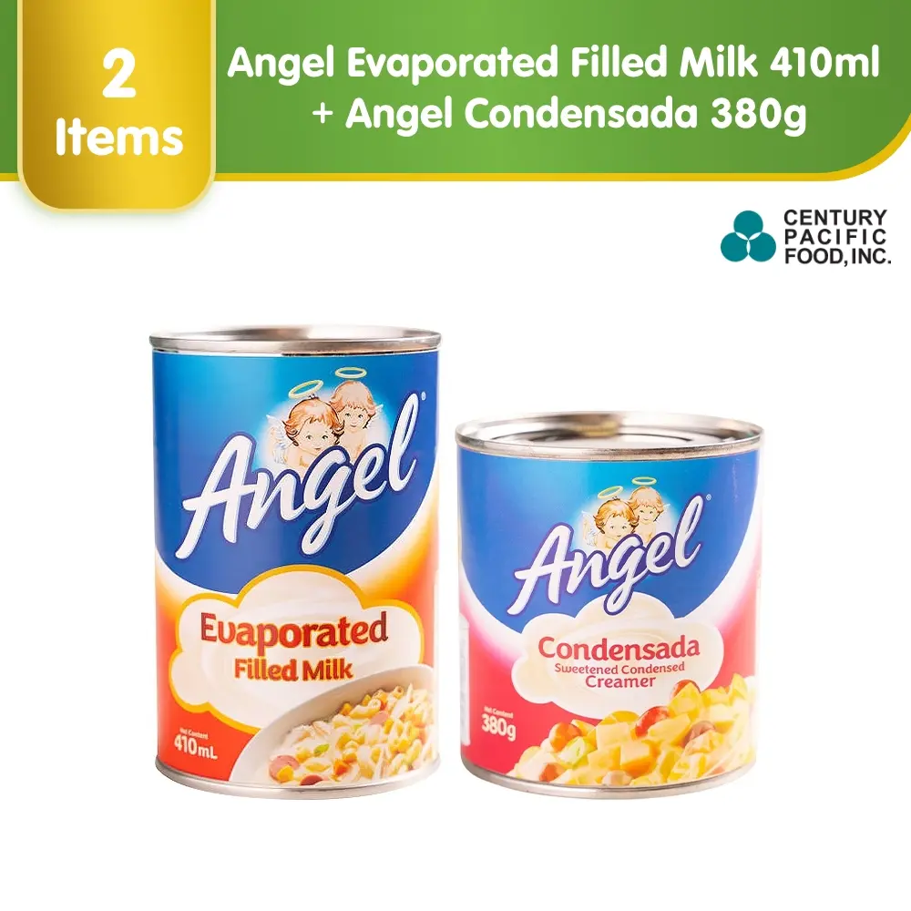 Angel Evaporated Filled Milk 410ml + Angel Condensada 380g