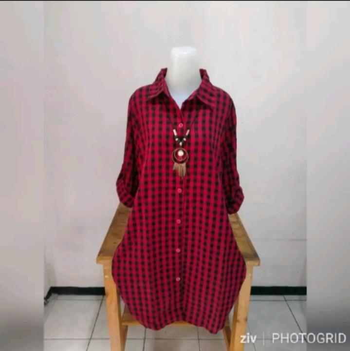 Product Introduction of Tunik Wanita//Tunik motif Kotak  bahan Katun Lembut 10
