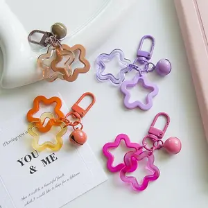 Gantungan Kunci Lonceng Bintang Lima Berbentuk Akrilik Warna Permen