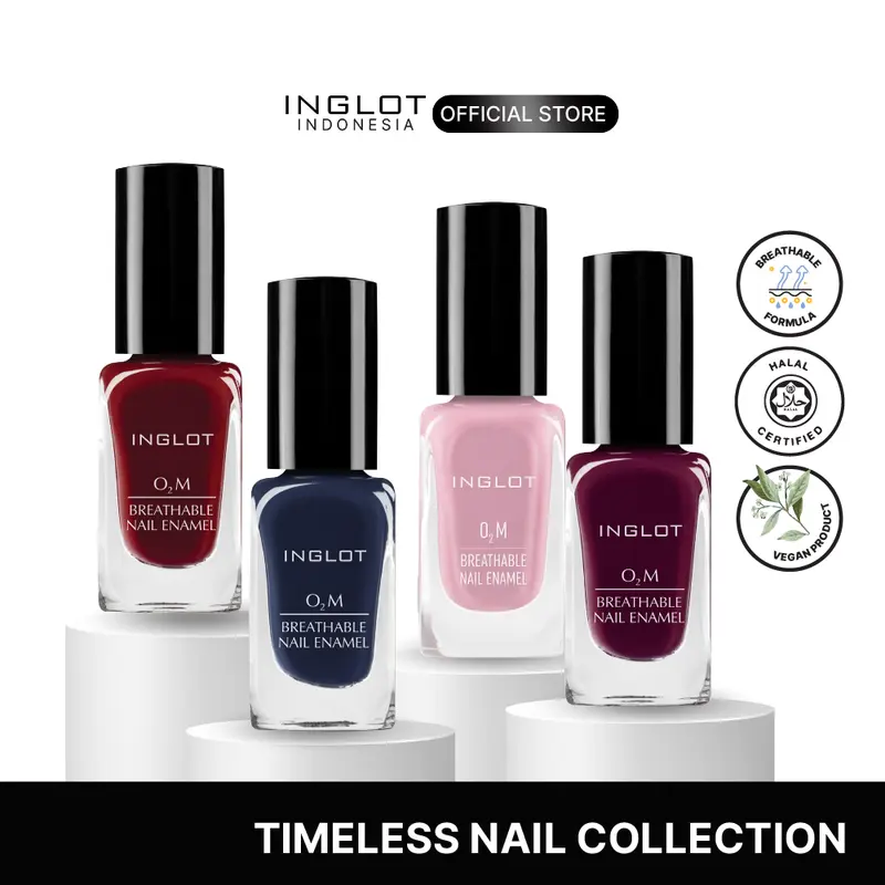 INGLOT Timeless Nail Polish Collection - Koleksi kutek/cat kuku/nail art/Nail Polish Halal Warna Timeless O2M Breathable Nail Enamel,  , Breathable Dapat Dilalui Air & Udara, gloss 11 ml 0