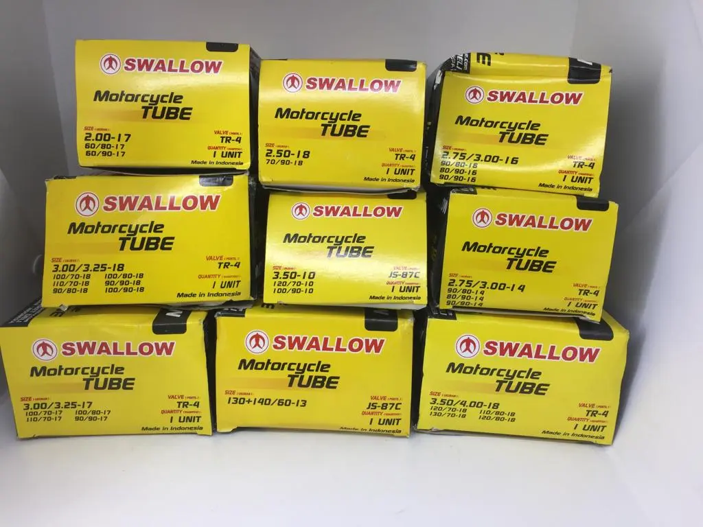 Ban Dalam Swallow Motor Vespa , Matic , Bebek , Sport , Ukuran Velg Ring 8 , 10 , 13 , 14 , 16 , 17 & 18