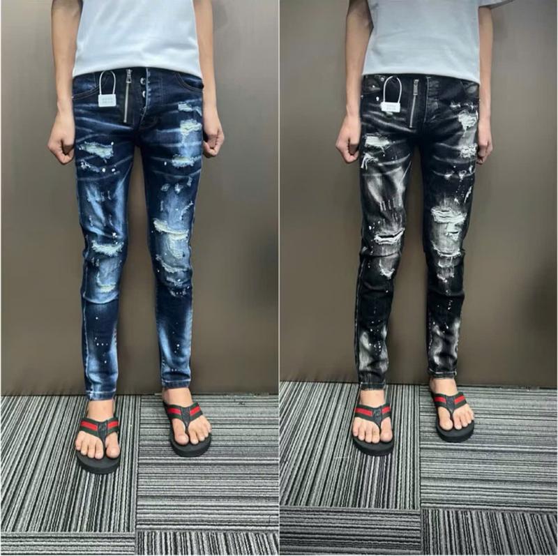 Quần jean nam xanh và đen đê quyy mix khóa lệch 4 cúc vẩy sơn mẫu mới trẻ trung cá tính-NGỌC DUYÊN STORE