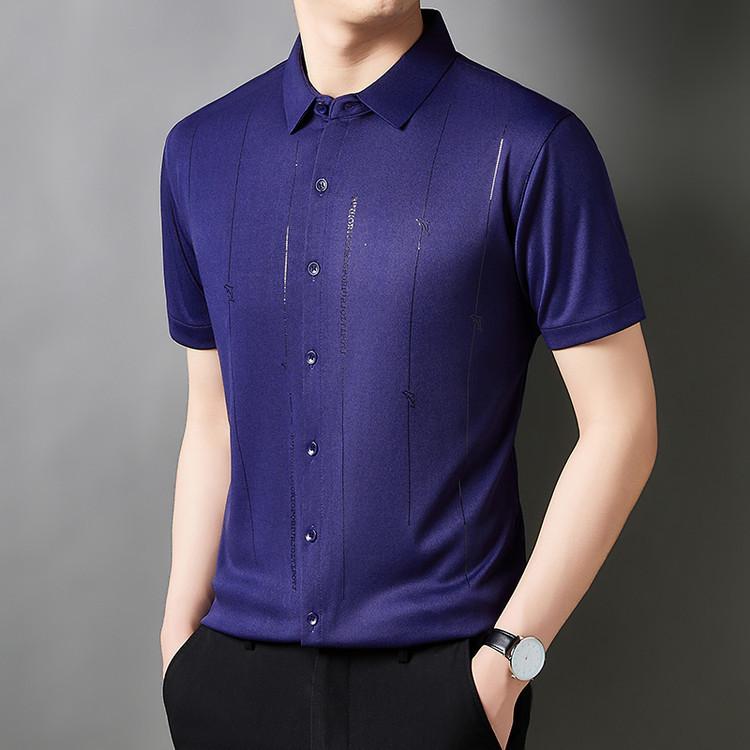 Product Introduction of Men's Casual Polo Shirt Short Sleeve Breathable Easy Versatile Striped Design 20