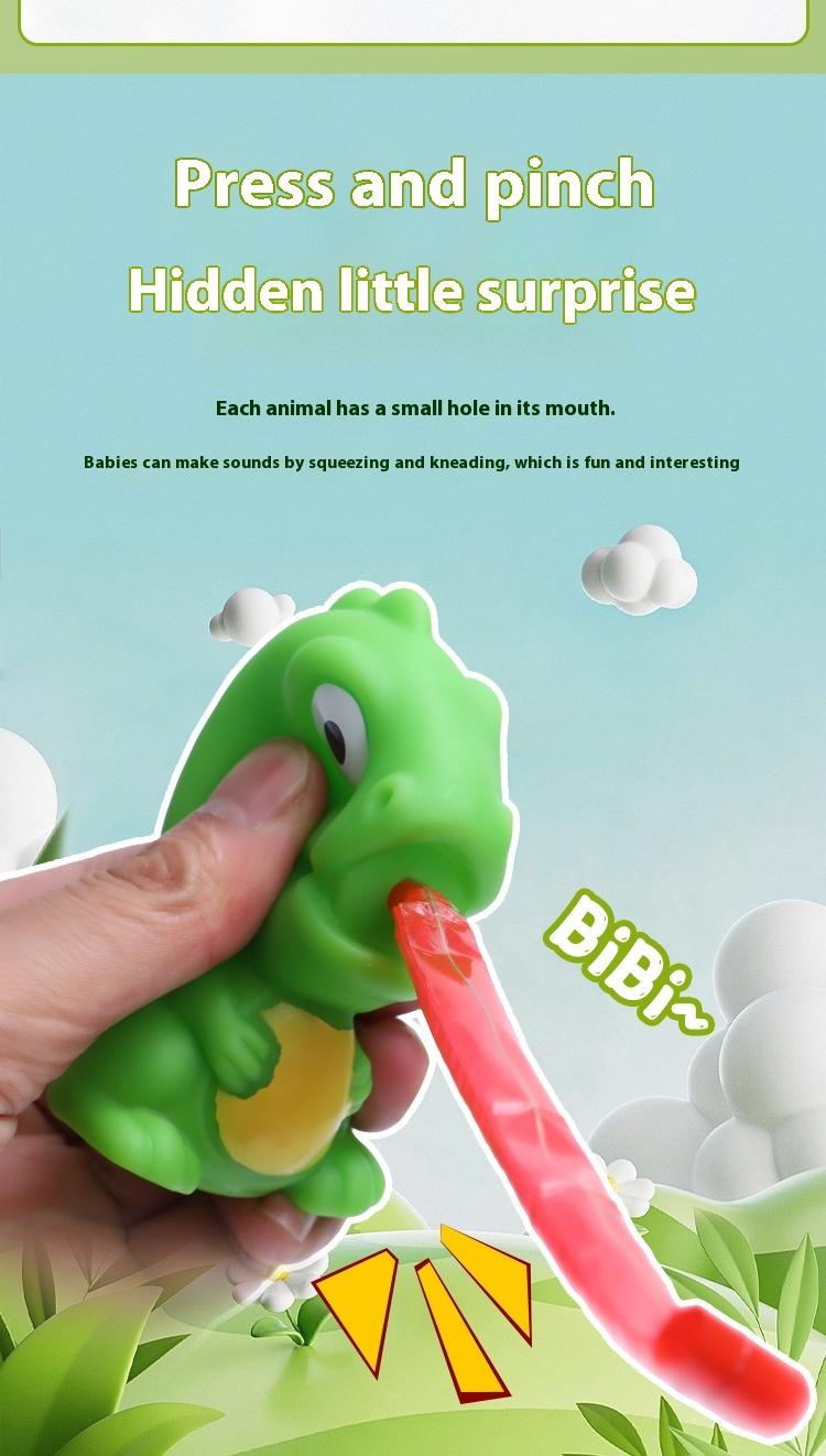 Product Introduction of Tongue sticking frog pinching fun decompression dinosaur creative funny bb sound rebound vent new unique decompression toy 3