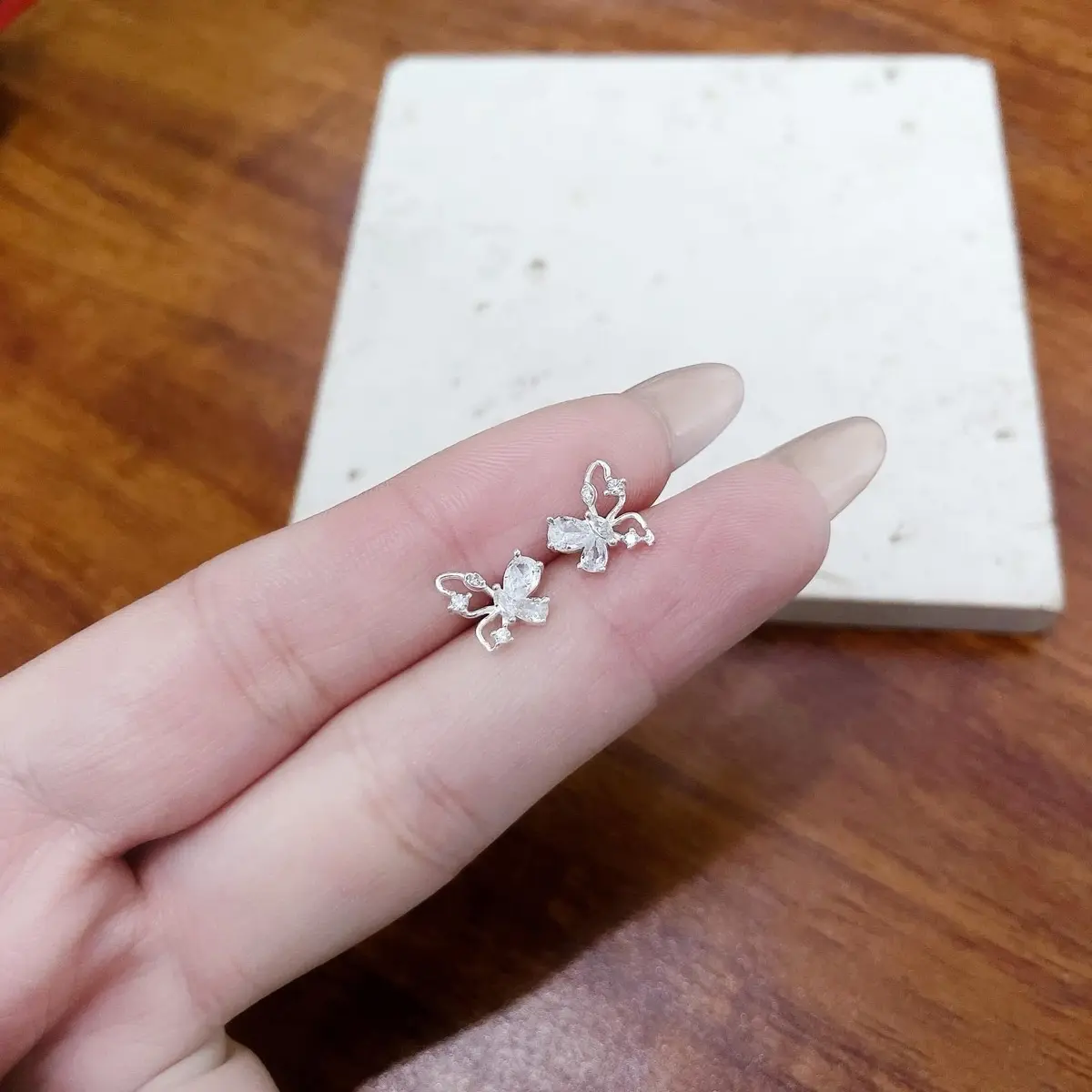 [056] Bông tai bạc bướm hoa SolSilver
