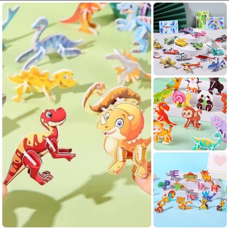 Đồ chơi ghép hình 100 thẻ khác nhau 3D giấy xốp hình động vật, khủng long, côn trùng, máy bay Toy Voi