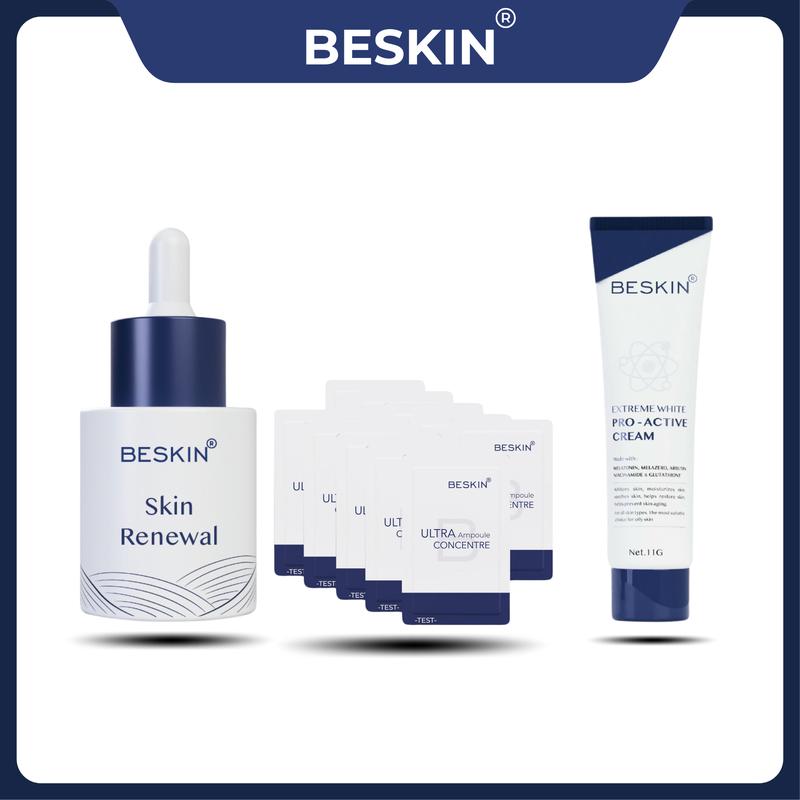 [BE-01] [=> COMBO PEEL DÀNH CHO DA DẦU, DA HỖN HỢP VÀ DA NHẠY CẢM<=] - Bao Gồm: "Kem Face Phấn Nhung + Peel Da + Tinh Chất Ampoule" - Thương hiệu Beskin Việt Nam