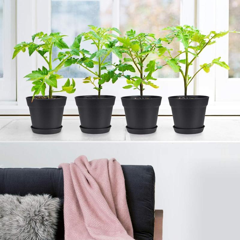 Product Introduction of 7 Inch Plastic Plant Pot with Drainage Hole & Tray, Plant Pot for Home Garden Flowers Succulents, Universal Garden Supplies 3