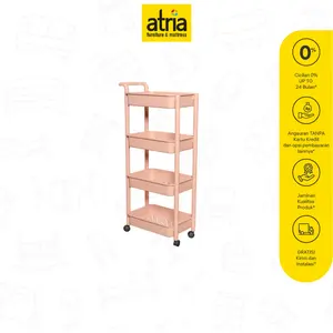 Atria Van 4 Layer Trolley Multifungsi Dengan Penyekat 47x30x109CM Pink
