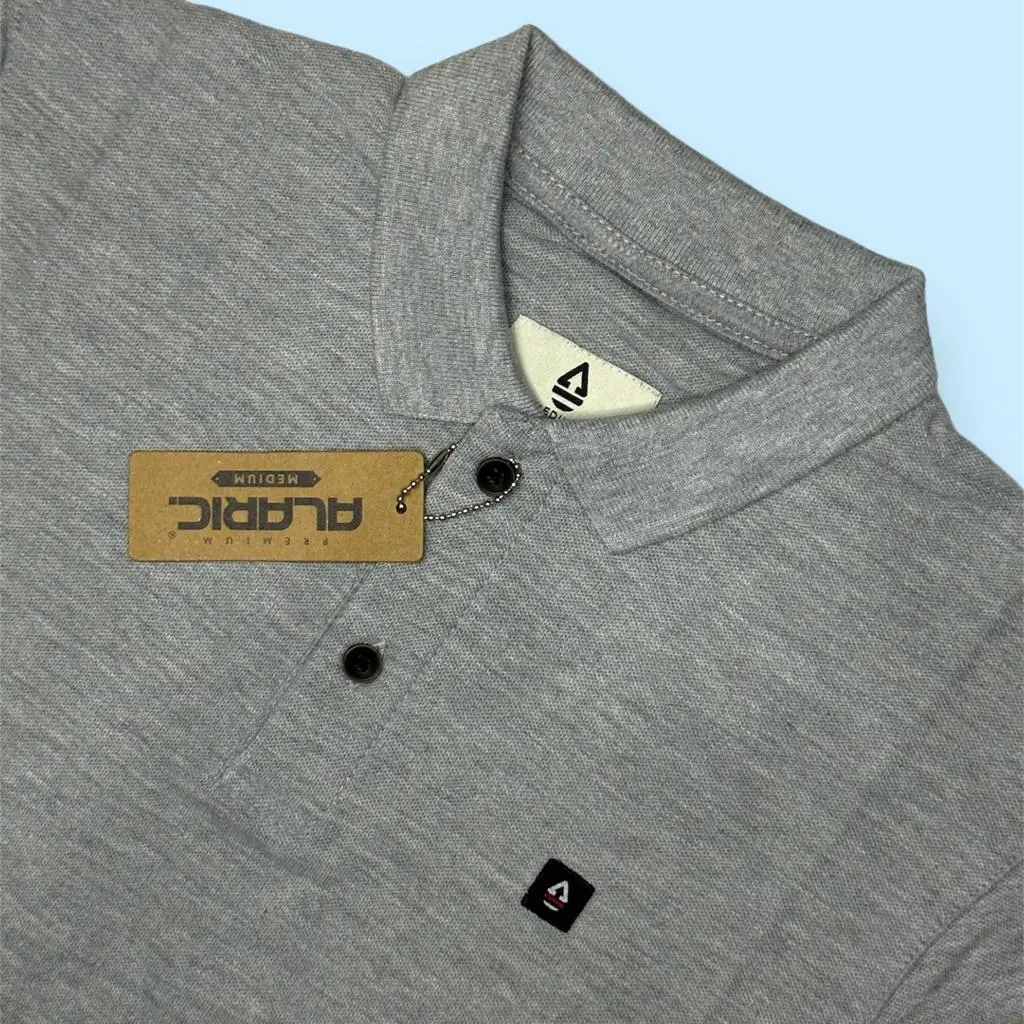 Kaos kerah polos alaric original /kaos kerah pria dewasa /kerah pria dewasa alaric premium quality Katun Polo Basic Abu