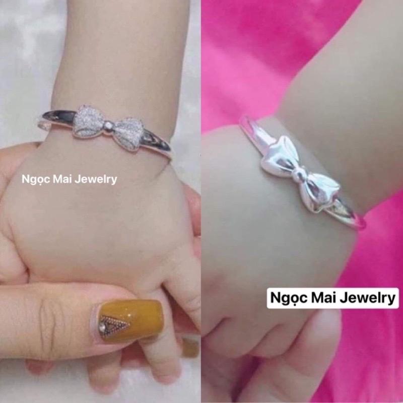 Vòng tay Bạc nơ cát bé gái siêu cute miễn phí khắc tên theo yêu cầu