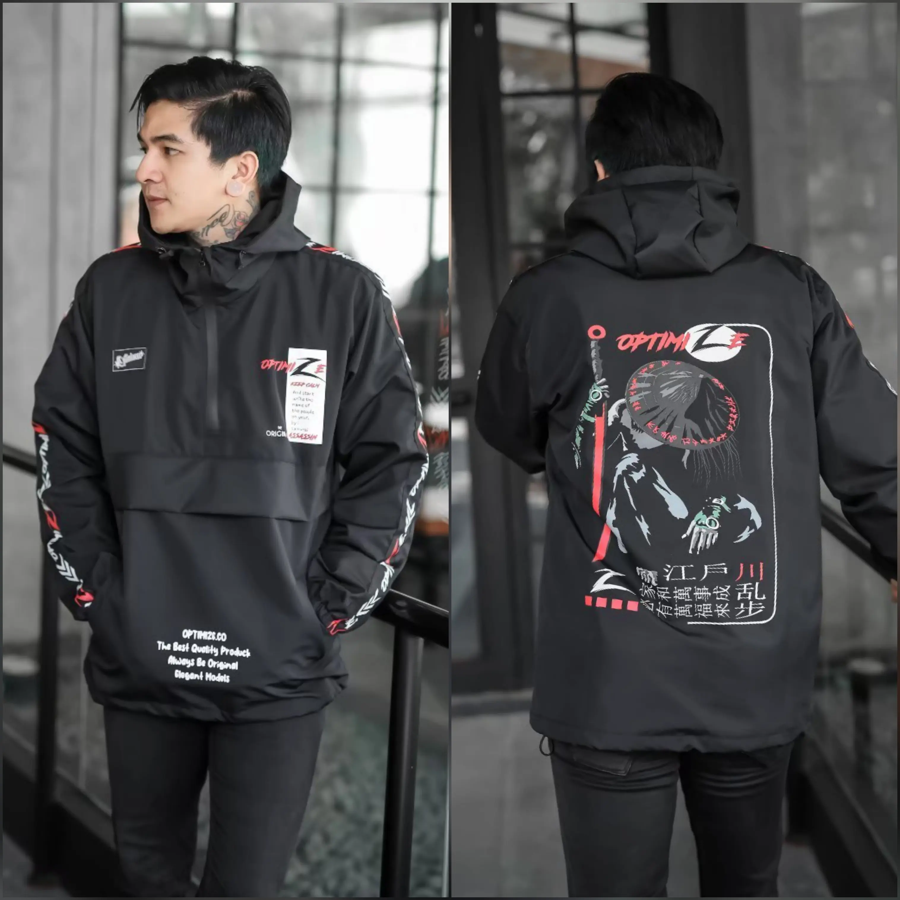 Jaket Cagoule Parasut Pria Original Optimize Bahan Premium Waterproof Baju  Casual  Distro  Keren