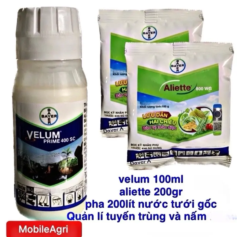 (Hàng Chính Hãng Bayer)Phân bón gốc Combo Tuyến trùng Velum 1c + 2gói Aliette Tuyến Trùng rễ khoẻ