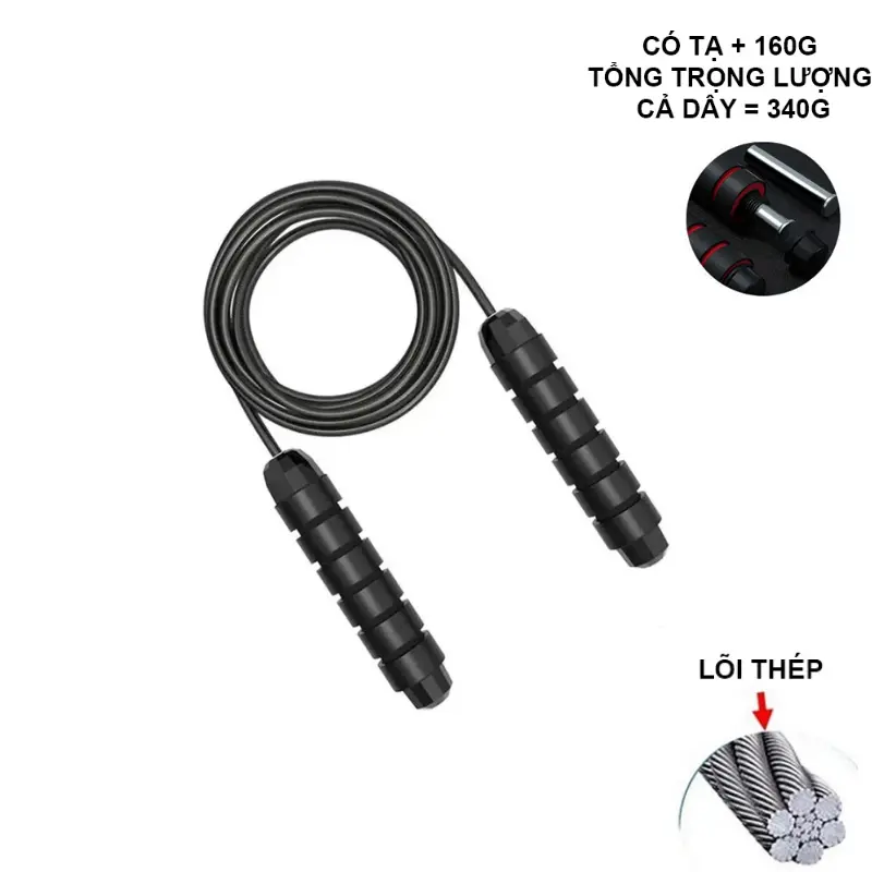 Dây Nhảy Thể Dục Lõi Thép Có Tạ Dài 2.9m 4