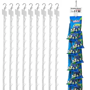 10pcs Clip Strip Display Makanan Produk Supermarket Snack Hanging Strip Plastik