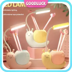 【Ready】Lampu Meja Siput Lucu/ Lampu Tidur Lucu LED / Lampu Belajar Karakter / Lampu Multifungsi / Lampu Meja Anak Anak /Lampu meja LED dapat diisi ulang
